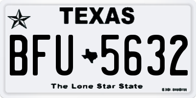 TX license plate BFU5632