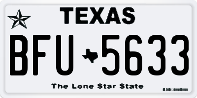 TX license plate BFU5633