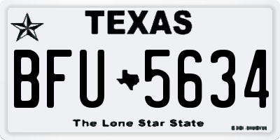 TX license plate BFU5634