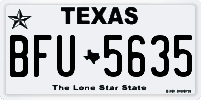 TX license plate BFU5635