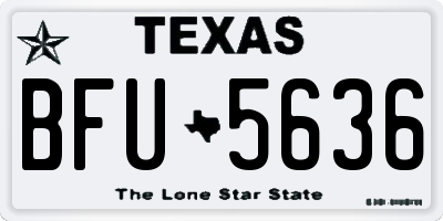 TX license plate BFU5636