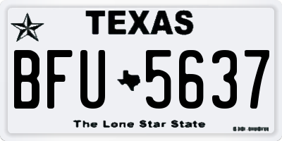 TX license plate BFU5637