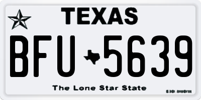 TX license plate BFU5639