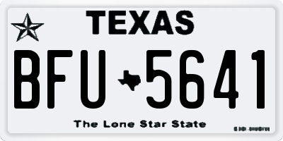 TX license plate BFU5641