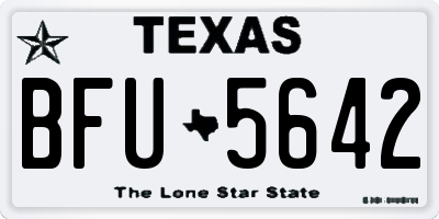 TX license plate BFU5642
