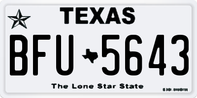 TX license plate BFU5643