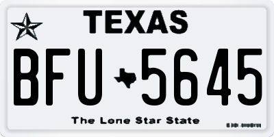 TX license plate BFU5645