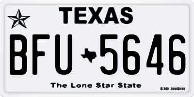 TX license plate BFU5646