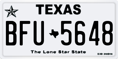 TX license plate BFU5648