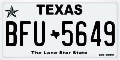TX license plate BFU5649