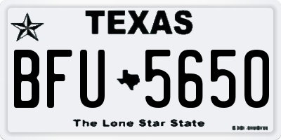 TX license plate BFU5650