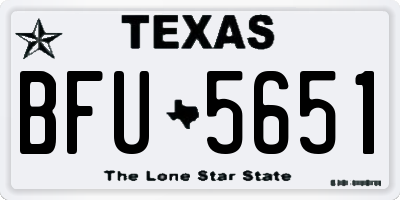 TX license plate BFU5651