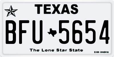 TX license plate BFU5654