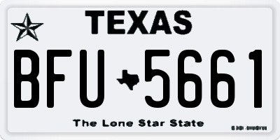 TX license plate BFU5661