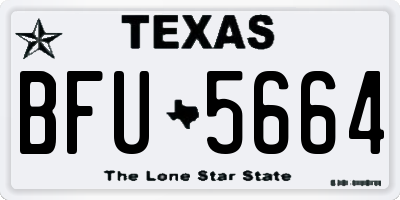 TX license plate BFU5664
