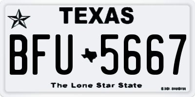 TX license plate BFU5667