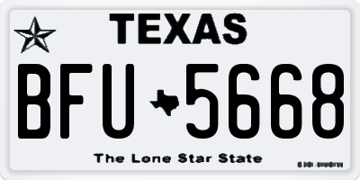 TX license plate BFU5668