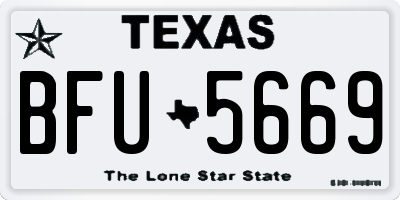 TX license plate BFU5669