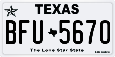 TX license plate BFU5670