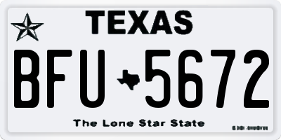 TX license plate BFU5672
