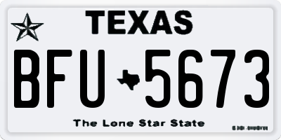 TX license plate BFU5673