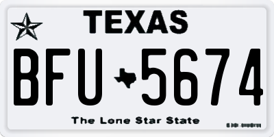 TX license plate BFU5674