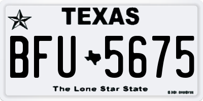 TX license plate BFU5675