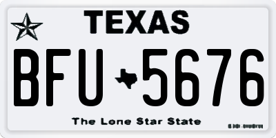TX license plate BFU5676