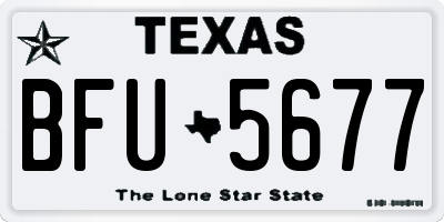TX license plate BFU5677