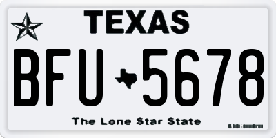 TX license plate BFU5678