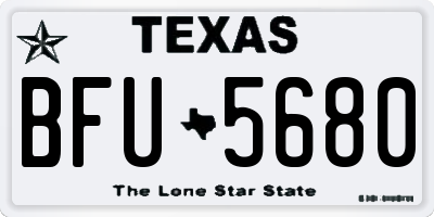 TX license plate BFU5680
