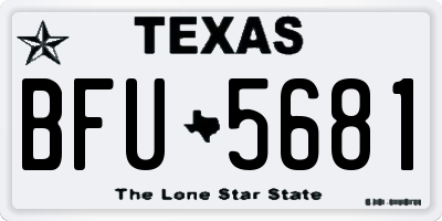 TX license plate BFU5681