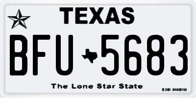 TX license plate BFU5683
