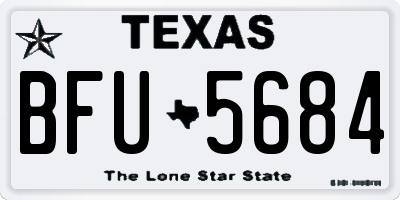 TX license plate BFU5684