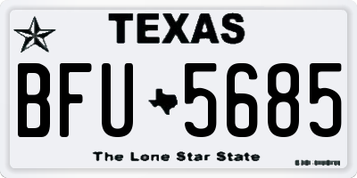 TX license plate BFU5685