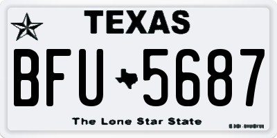 TX license plate BFU5687