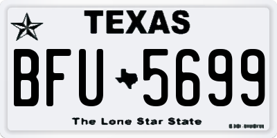 TX license plate BFU5699