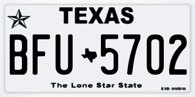 TX license plate BFU5702