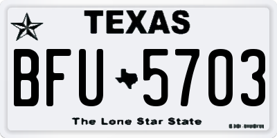 TX license plate BFU5703