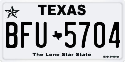TX license plate BFU5704