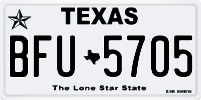 TX license plate BFU5705