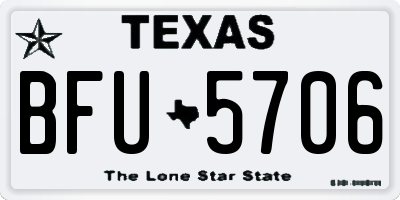 TX license plate BFU5706