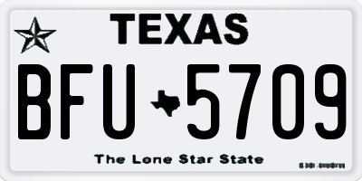 TX license plate BFU5709