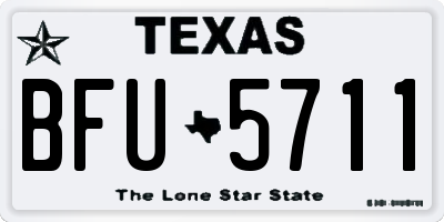 TX license plate BFU5711