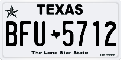 TX license plate BFU5712