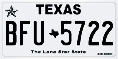 TX license plate BFU5722