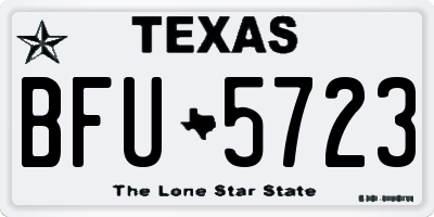 TX license plate BFU5723