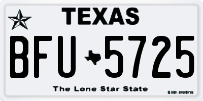 TX license plate BFU5725