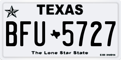 TX license plate BFU5727