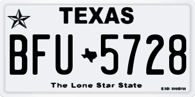 TX license plate BFU5728